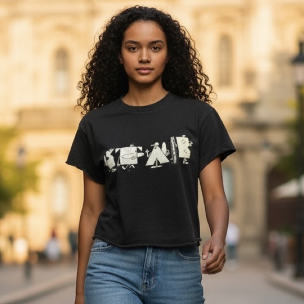 Vans Black Graphic Crop Top